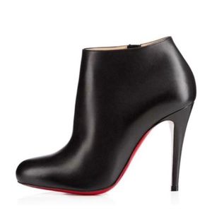 Christian Louboutin Sleek Black Booties with Iconic Red Sole